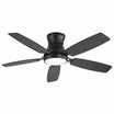 Morgenvia Lowline 52 Inch Flush Mount Low Profile Ceiling Fan with LED Light, Black
