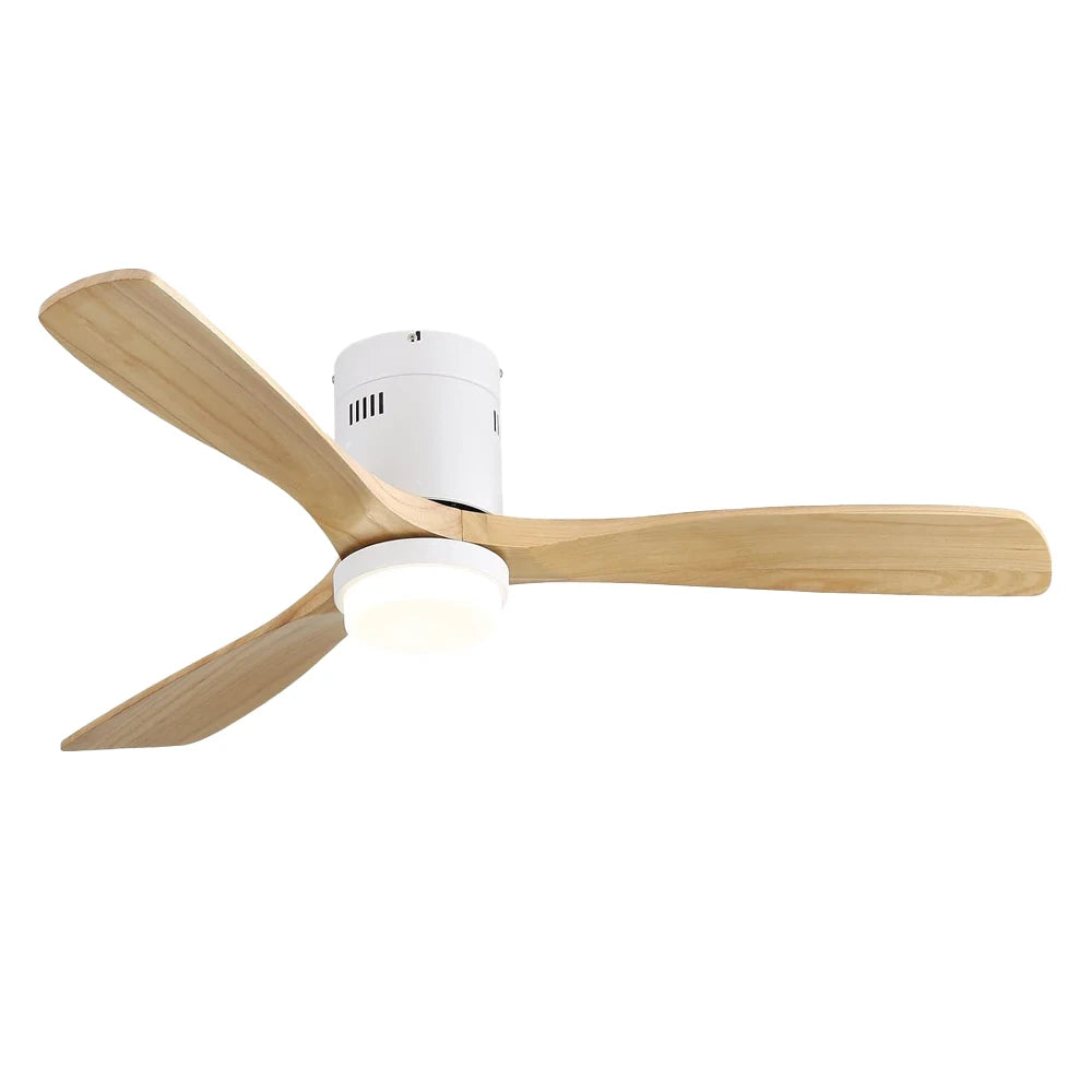 Morgenvia Trio 52 Inch LED Ceiling Fan with Light, Beech 3-Blade