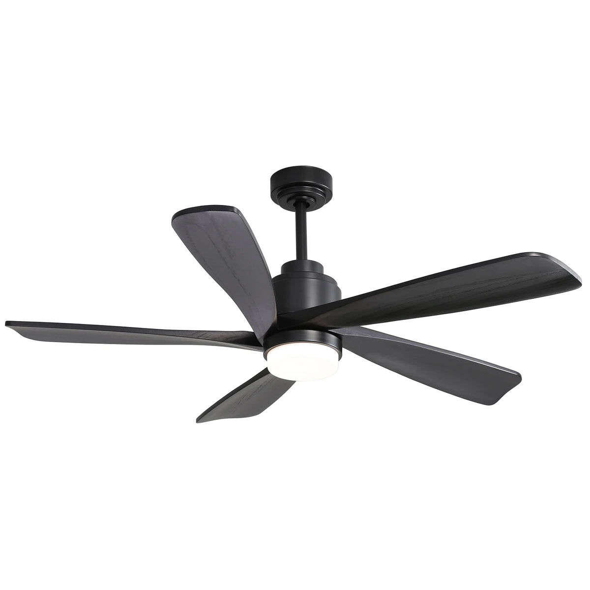 Morgenvia Noir 52 Inch LED Ceiling Fan with Light, Black 5-Blade