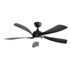 Morgenvia Shadow 52 Inch LED Ceiling Fan with Light, Black 5-Blade