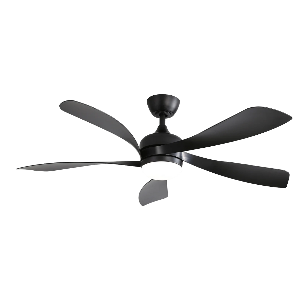 Morgenvia Shadow 52 Inch LED Ceiling Fan with Light, Black 5-Blade