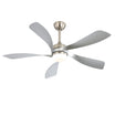 Morgenvia Steel 52 Inch LED Ceiling Fan with Light, Matte Silver 5-Blade