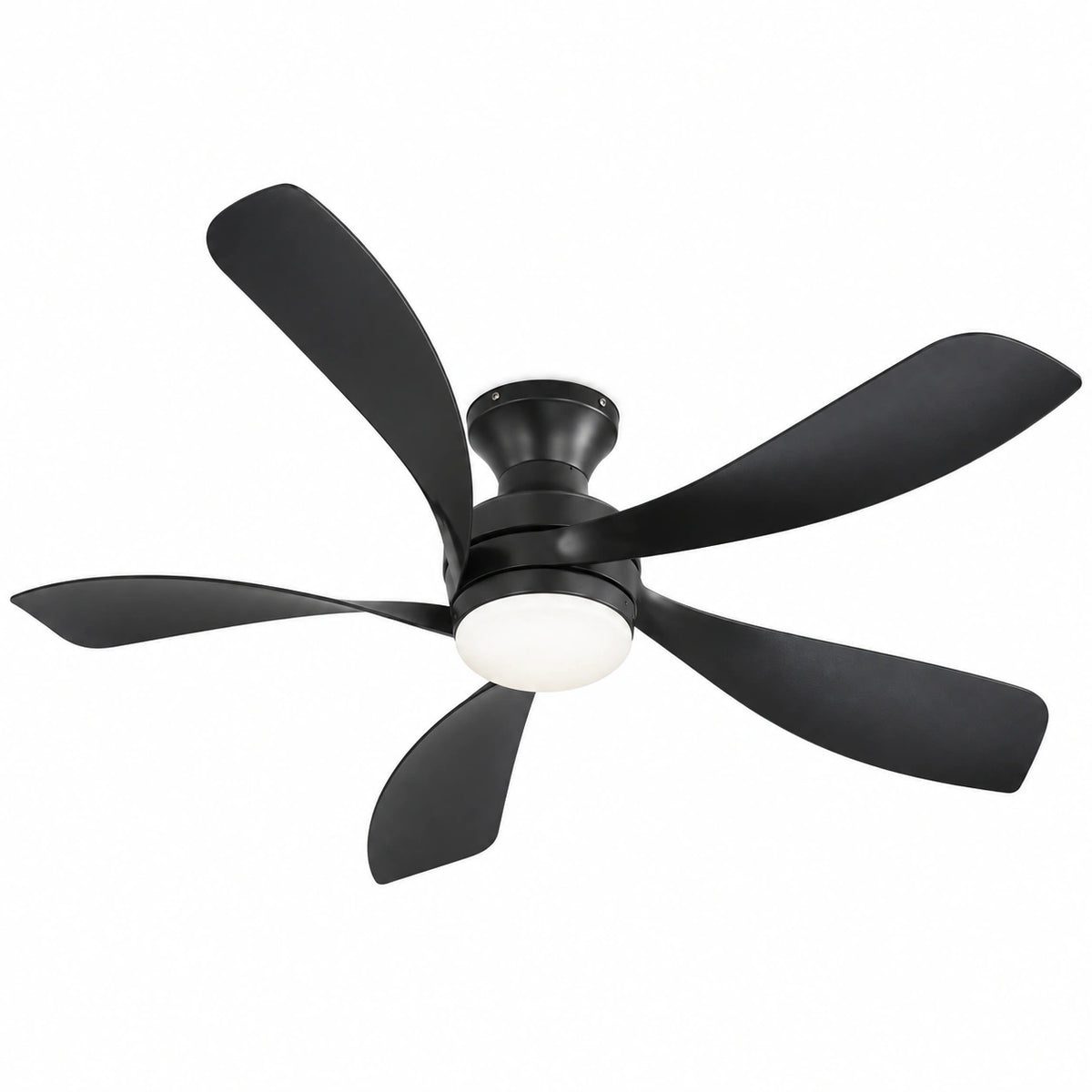 Morgenvia Atelier 52 Inch LED Ceiling Fan with Light, Black 5-Blade