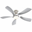 Morgenvia Lowline 52 Inch Flush Mount Low Profile Ceiling Fan with LED Light, Matte Silver