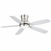 Morgenvia Lowline 52 Inch Flush Mount Low Profile Ceiling Fan with LED Light, Silver