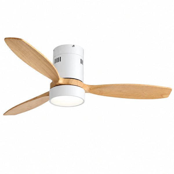 Morgenvia Mesa 52 Inch LED Ceiling Fan with Light, Beech 3-Blade, Dining