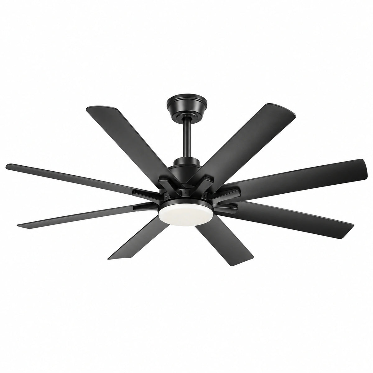 Morgenvia Octave 52 Inch LED Ceiling Fan with Light, Black 8-Blade