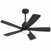 Morgenvia Onyx 52 Inch LED Ceiling Fan with Light, Black 5-Blade