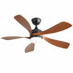 Morgenvia Vela 52 Inch LED Ceiling Fan with Light, Walnut 5-Blade